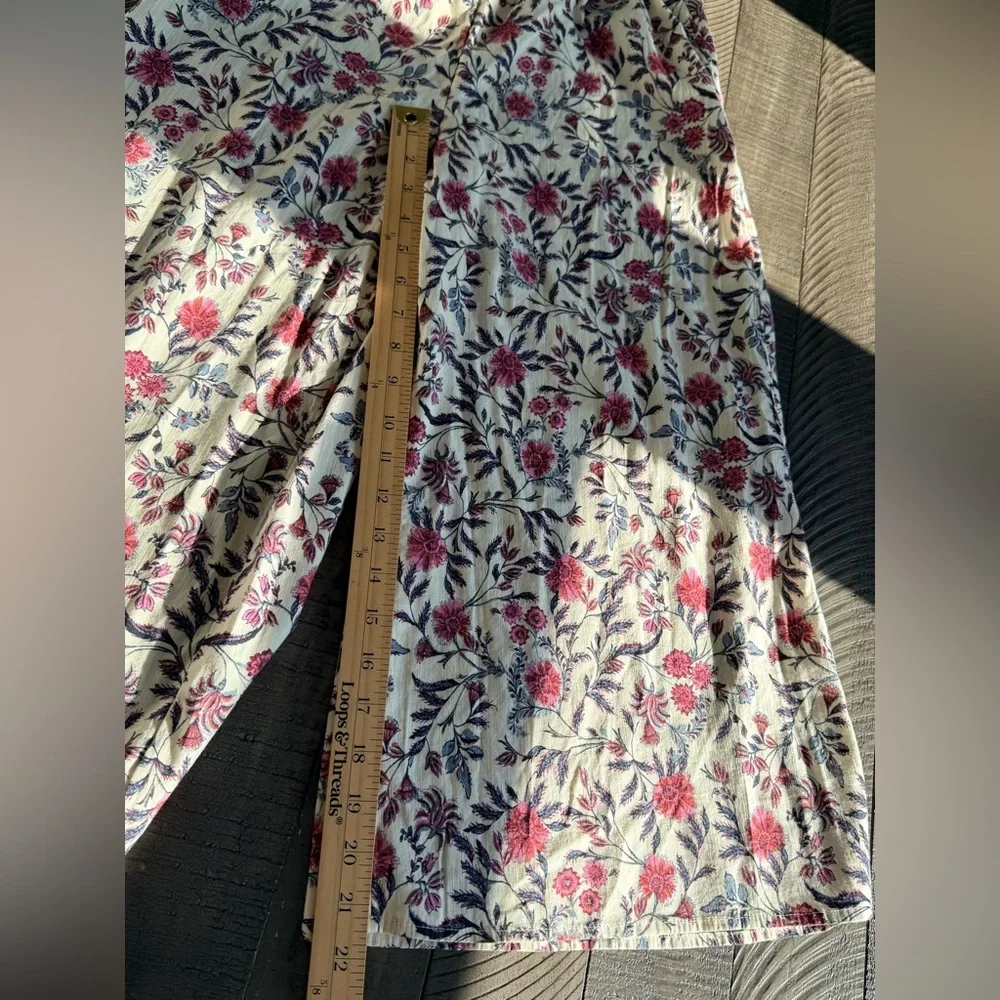 Treasure & Bond Youth Floral Wide Leg Romper Girls 10/12 NWT Cotton Blend - Picture 8 of 9